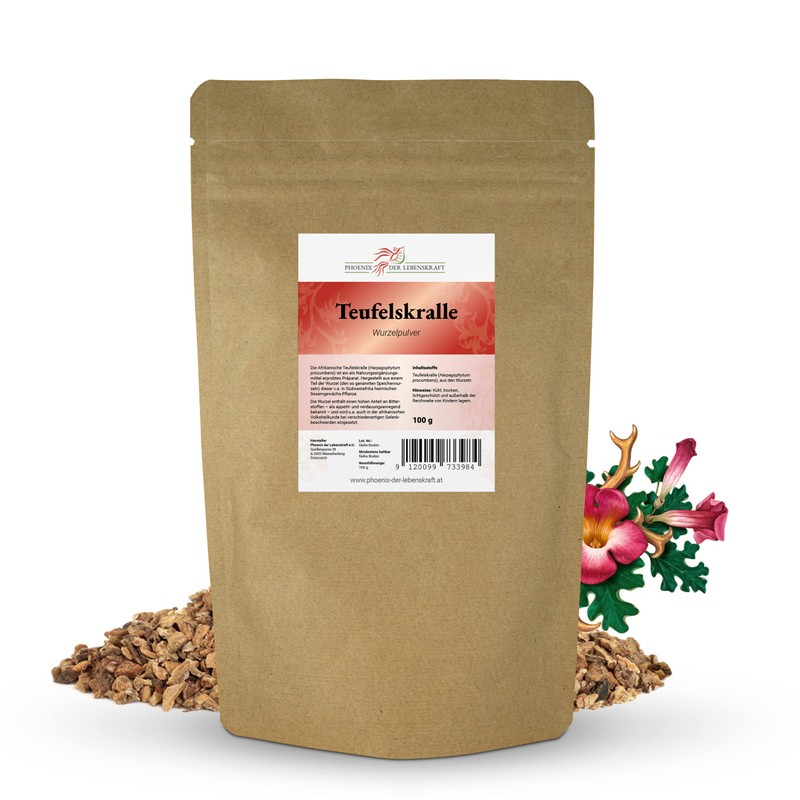 Devil's Claw Powder - 100 g, Harpagophytum Procumbens, Finely Ground,