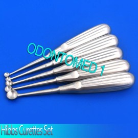 ODM 5 Hibbs Spratt Spinal Fusion Curettes Set 6" Surgical