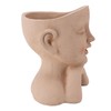 Men Face Flower Pot Hand Painting Resin Men Head Flowerpot