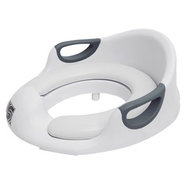 Straame Baby Toilet Seat, Potty Training Seat for Toddlers with Handles, Backrest and Anti-Splash Design, Easy to Clean Toilet Seat with 2 Soft Removable Cushions (White)