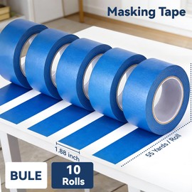 QFOUR Painters Tape 2 Inch Wide, 10 Rolls Blue Masking Tape