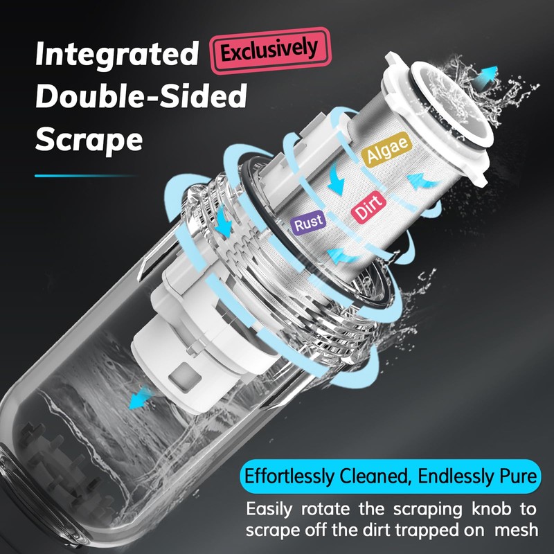 BriskSpring 40 Micron Spin Down Sediment Filters with Scraper, Disassembly-Free