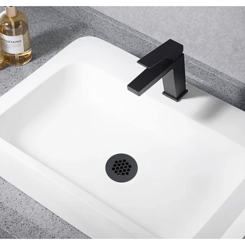 Grid Drain Strainer Assembly With Overflow for Bathroom Sink, P.O.