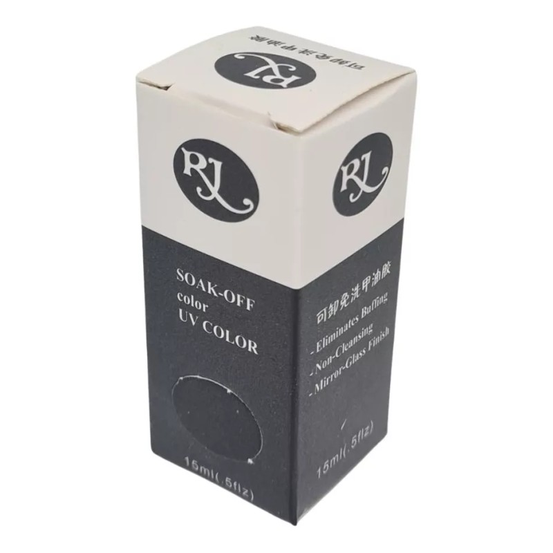 Rj Gel Semipermanente De 3 Pasos Color Negro 15ml