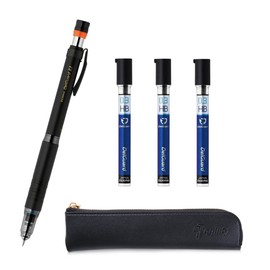 Delguard ZEBRA Type Lx 0.3 and 0.3 HB leads, qullity original Black slim pen case (Black), 1 Count (Pack of 5)