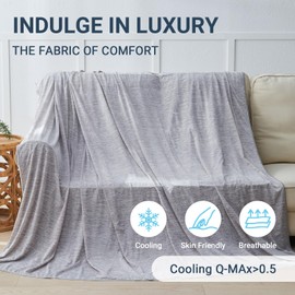 Cushious Cooling Blanket Throw Size 50"x70", Summer Lightweight Breathable Ice Blanket, Cooling Blankets for Hot Sleepers Night Sweats Adults Absorb Heat Keep Cool