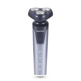 Brookstone - 3 Head Rotary Shaver, Precision Shave, Cutting-Edge Design, Professional Quality (Black/Grey)