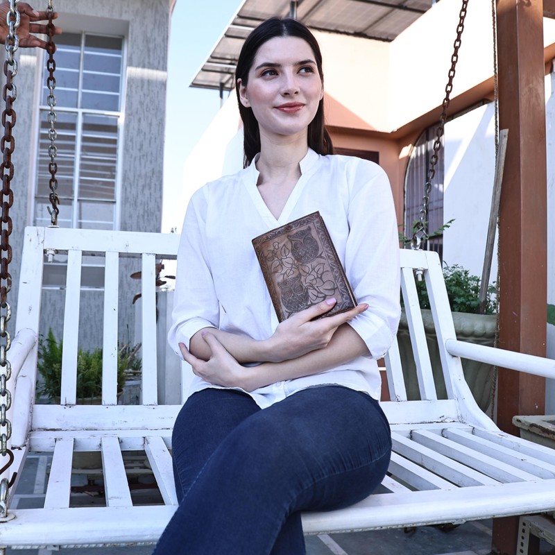 M & N Designs Owl Embossed Leather Journal - Soft