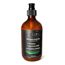 Max Capelli shampoo Anticaída para hombres de más de 30, con biotina, romero y bergamota,fortalece y reduce la caída,500 ml.
