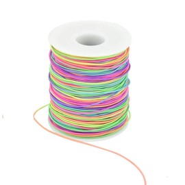 LYTIVAGEN 100m Elastische Faden 1mm Perlenschnur Gummiband Schmuckherstellung Schnur Gummikordel Regenbogen Farbe Stretch Schnur Bastelschnur Perlen Kordel für DIY Schmuck, Handwerk