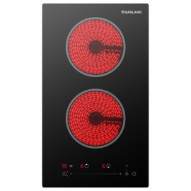 GASLAND Apartment Electric Cooktop 2 Burner, ETL Certificated, Hotel Special Embedded 240V Radiant Ceramic Cooktop, 2400W Electric Stove Top, Slide Touch Control, Child Safety Lock, Timer