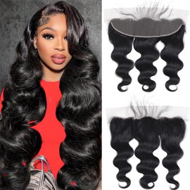 13 x 4 Lace Frontal Closure Real Hair 100% Brazilian Hair Remy Hair Transparent Lace Closure 13 x 4 HD Lace Closure Straight (13 x 4 Body Wave Lace Frontal Closure, 18 Inches)