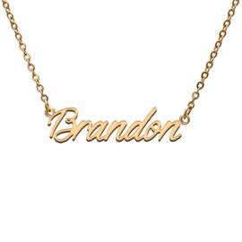 Brandon Name Tag Necklaces for Her His Friends Familys Relationship Memory Jewelry Gift