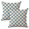 Blue Checkered Pillow Covers 18x18 Pack of 2, Classic Plaid