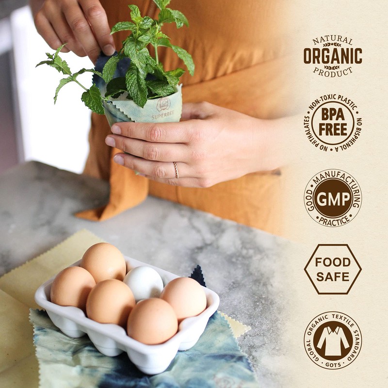 SuperBee Beeswax Wraps | Reusable Food Wraps | Organic, Ecology