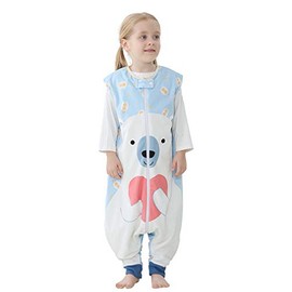 MICHLEY Baby Unisex Sleeveless Sleeping Bag with Feet Autumn Winter Sleeping Sack Polyester Wearable Blankets for Toddler, Bear, 1-3T