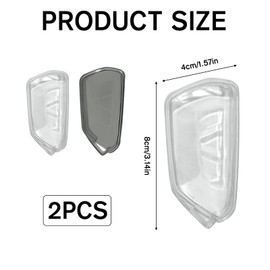 Key Cover Car Key Case 2 Pieces Key Cover TPU Key Shell 3 Buttons for Golf 8 GTE GTI ID.3 ID.4 Seat Leon MK4 Tarraco Ateca Skoda Octavia 4 Cupra Formentor Bornc