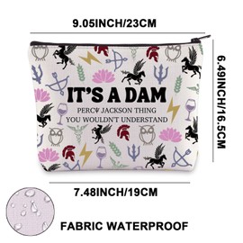 MYSOMY Percy Movie Inspired Makeup Bag Camp Half Blood Gift It's A Percy Thing You Wouldn't Understand Delphi Strawberry Service Zipper Pouch (It's a Dam)