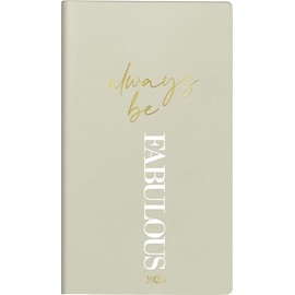 rido/idé Pocket Calendar Model Pocket Planner Int. (2025) "Fabulous", 2 Pages = 1 Week, A6, 144 Pages, Faux Leather Cover, Flexible, Light Grey