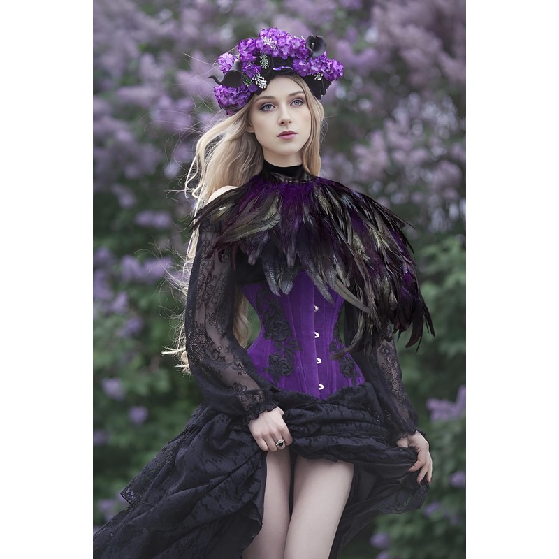 HOMELEX Feather Cape Shawl Costume Black Witch Wings Collar Adult