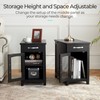 LINSY HOME End Table with Charging Station, Side Table for