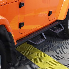 BINARY STAR Running Boards Compatible with Vehicle 2007-2018 Jeep Wrangler JK 4 Doors, 3.5 Inches Drop Down Side Steps, Wrangler Step Bars, Wrangler Nerf Bars Made with Carbon Steel.