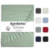 Komfortec Super King Fitted Sheet 100% Cotton, 11 inch (30 cm) Deep Pocket - Green