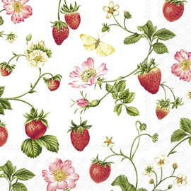 IHR Ideal Home Range - Servilletas de papel Sweet Strawberry 20 unidades, 3 capas, 5 x 5 pulgadas