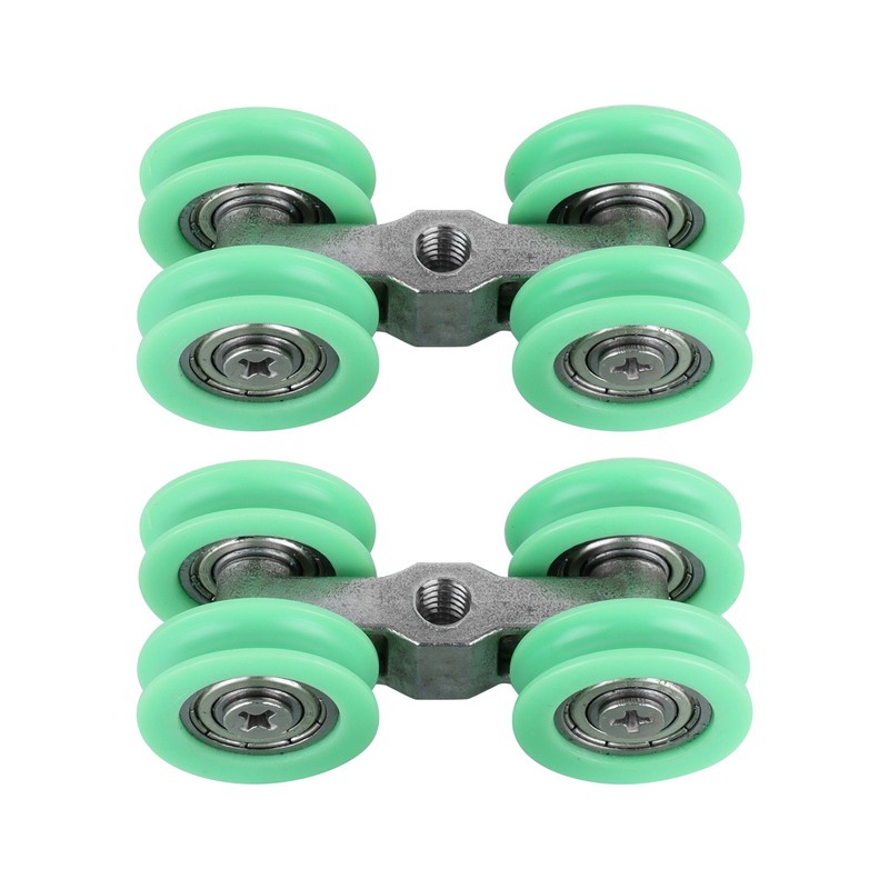 2Pcs UShaped Wheels Stainless Steel 4Wheel Small Rollers Shower Door