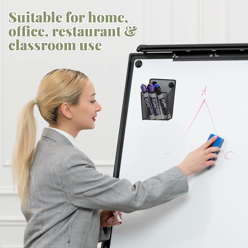 Magnetic Mesh Pencil Holder Set | Heavy-Duty Steel Organizers for
