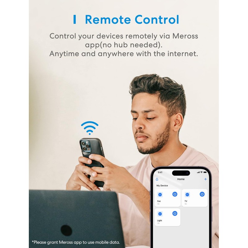 Meross Smart Plug with Energy Monitoring, Mini Smart WiFi Plug