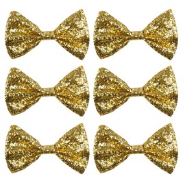 Boland - Glitter bow tie, size approx. 13 cm, elastic band, slim design, carnival, theme party