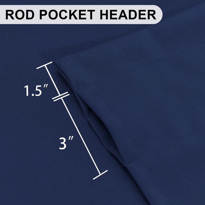 DWCN Valance Curtains for Living Room, Navy Valances for Small