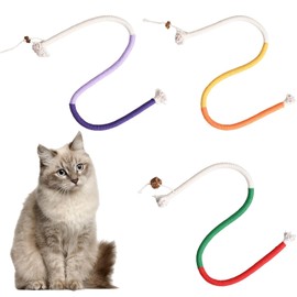3pcs Catnip Toys for Indoor Cats,70cm Interactive Catnip Toys,Kitten Teething Chew Toy Rope,Snaky Rope Toys with Gall Fruit for Cat Playing Chewing Teeth-Cleaning,Cat Chew Toy For Teething Pets