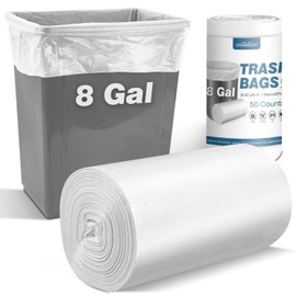 Charmount 8 Gallon Trash Bags, 50 Count Medium Garbage Bags