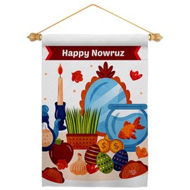 Persian New Years Table Flag Wall Scroll Wood Dowel Set Tapestry Indoor Poster Home Decor Kitchen Room Door Hanging Iranian Decorcations Porch Sign For House Persian New Year Gifts Made In USA