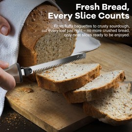 KEINVE Electric Knife for Meat Slicing, Electric Carving Set for Poultry, Bread, Foam Crafts & More, with Spare Serrated Stainless Steel Blades (Medium)