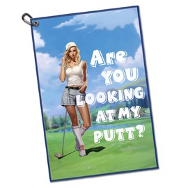 GEYGIE are You Looking at My Printed Microfiber Golf Towel, Funny Golf Towel Gifts and Golf Accessories for Women Girlfriend Mom Mother, Mothers Day Birthday Gift for Golf Lover Golfer