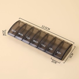 Jaimela Pill Box 7 Days, Medication Box, Weekly Pill Box Organiser, for Vitamins, Fish Oils, Supplements and Medication, for Travel Work(Black)
