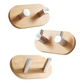 Non-perforated strong attachment interior modern wall hook 2H 3Type Solid wood straight type 2H