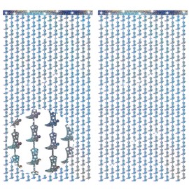 2-Pack Cowgirl Boot Metallic Tinsel Foil Fringe Curtains, 78.7 x 39.3 Inch Cowgirl Birthday Party Decorations for Cowboy Last Rodeo Bachelorette Backdrops Disco Party Supplies