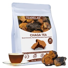 TEARELAE - Chaga Tea - 2g x 40 Count - Wild Harvest from Siberia - 100% Pure Natural Chaga Mushroom Tea Bag - Additive-Free - Non-GMO - Immunity Booster & Support Wellness