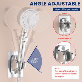 Hand held Shower Head Holder-Relocatable Handheld Showerhead Holder, Suitable for Installation On Smooth Surfaces