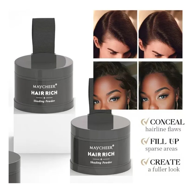 Polvo Cosmético Para Fibra Capilar De Color Negro Y Marrón