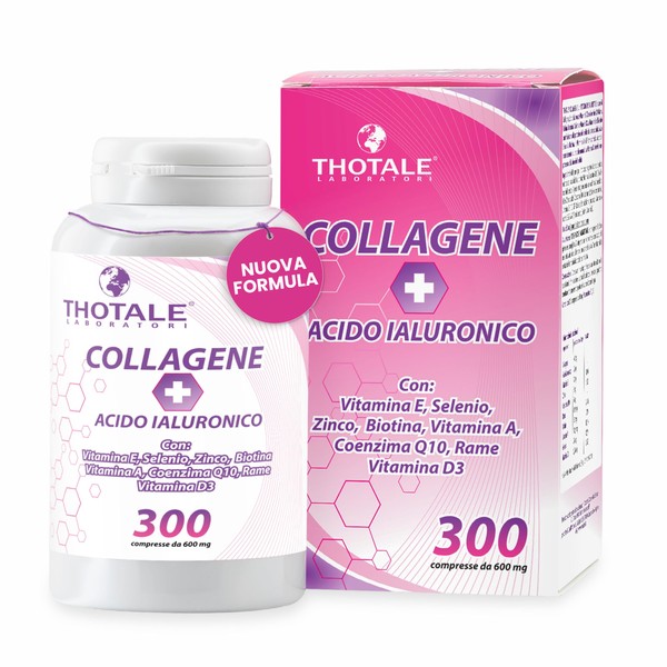 Hydrolyzed Collagen 2000mg and Hyaluronic Acid, 300 Tablets, Collagen Supplement, Hyaluronic Acid, Coenzyme Q10, Vitamin C, Vitamin D3, Biotin, Zinc for Skin, Bones, Joints and Hair