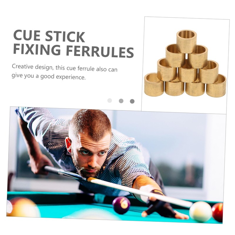 Totority 10Pcs Replacement Ferrules for Billiard Cues Durable Metal Accessories