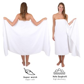 Betz Badetuch groß XXL Größe 100 x 200 cm Badetücher Saunatuch Palermo 100% Baumwolle Farbe Weiß