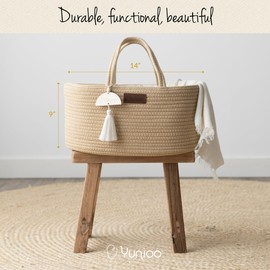 Yunioo Diaper Caddy Organizer, Diaper Bag Tote for Changing Table Necessities and newborn essentials must haves, Diaper bag organizer for baby changing station, Baby Shower Gift Basket, Brick