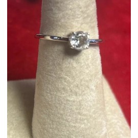 Natural Creations Sterling silver stackable ring size 10 Faceted White Topaz