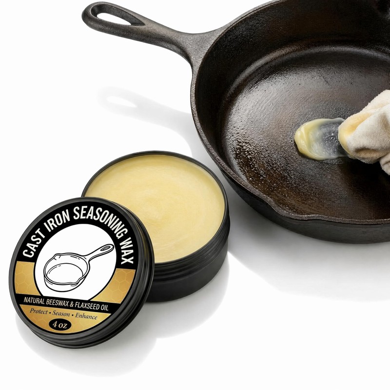 Cast Iron Seasoning Wax for Skillet and Griddle, Natural Conditioner